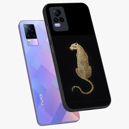 Regal Leopard Glass Case displayed in angled mockup highlighting powerful animal illustration with stylish wild aesthetic.