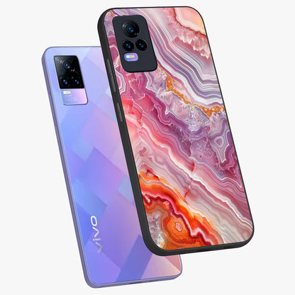 Rose Quartz Marble Glass Case displayed in angled mockup highlighting elegant marble pattern with soft aesthetic style.