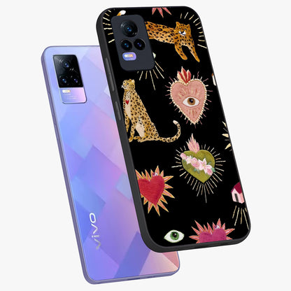 Sacred Jungle Heart Glass Case displayed in angled mockup highlighting lush tropical design with natural aesthetic style.