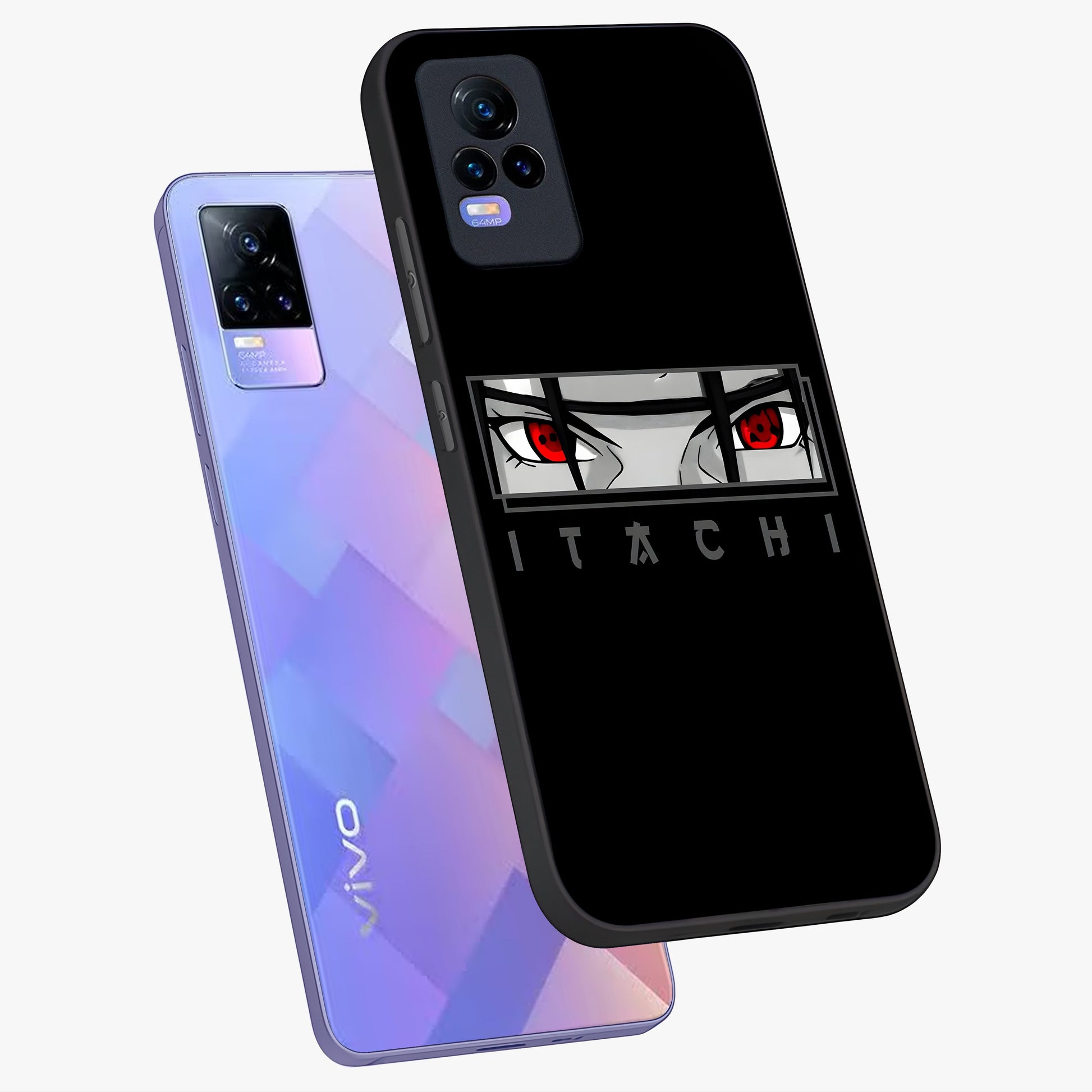Scarlet Gaze Dominance Glass Case displayed in angled mockup highlighting intense visual design with bold scarlet aesthetic.