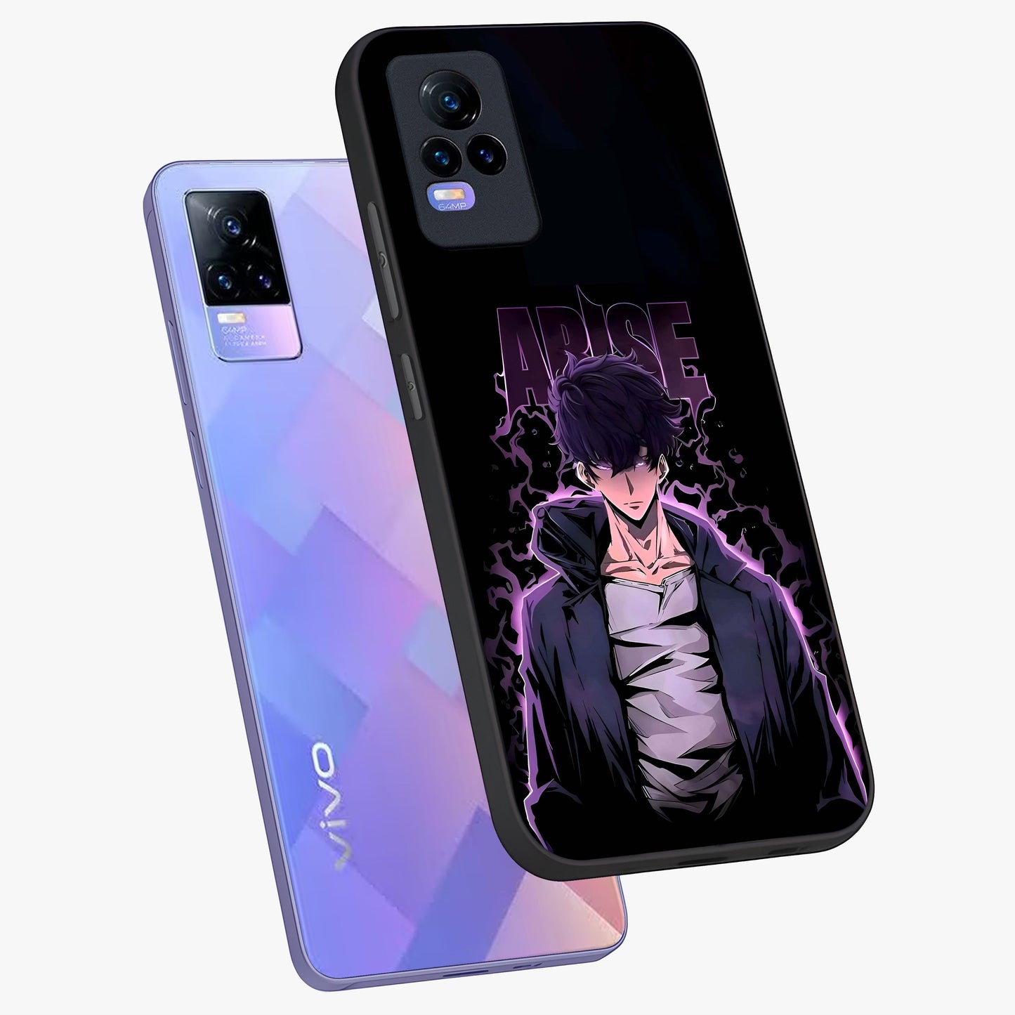 Shadow Monarch Awakening Glass Case displayed in angled mockup highlighting dramatic shadow warrior design with fantasy aesthetic.