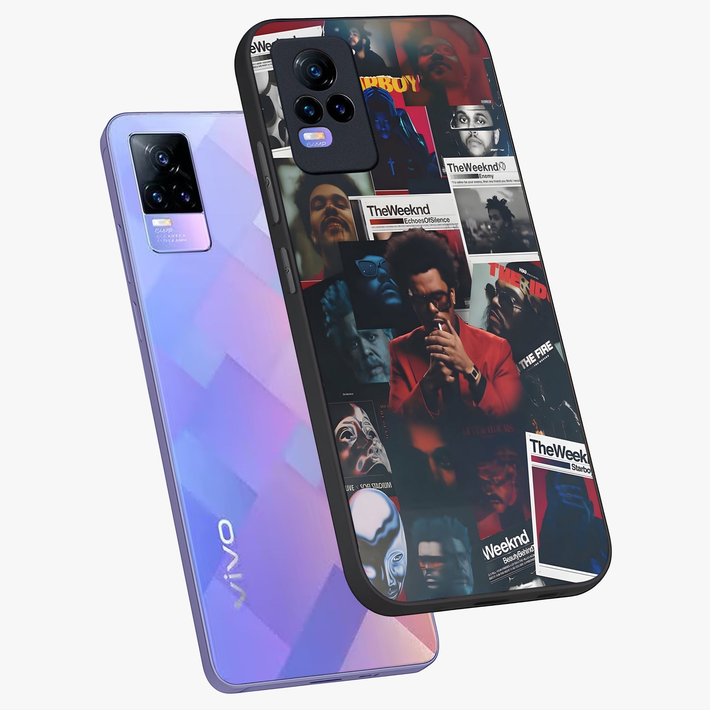The Weeknd Glass Case displayed in angled mockup highlighting stylish pop culture inspired design with modern aesthetic.