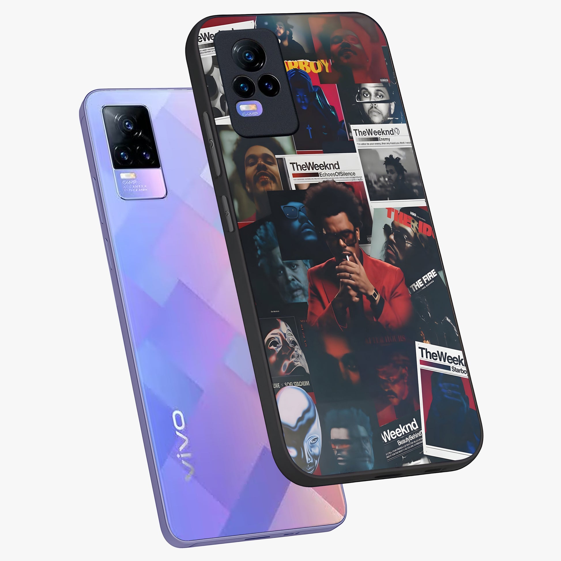 The Weeknd Glass Case displayed in angled mockup highlighting stylish pop culture inspired design with modern aesthetic.