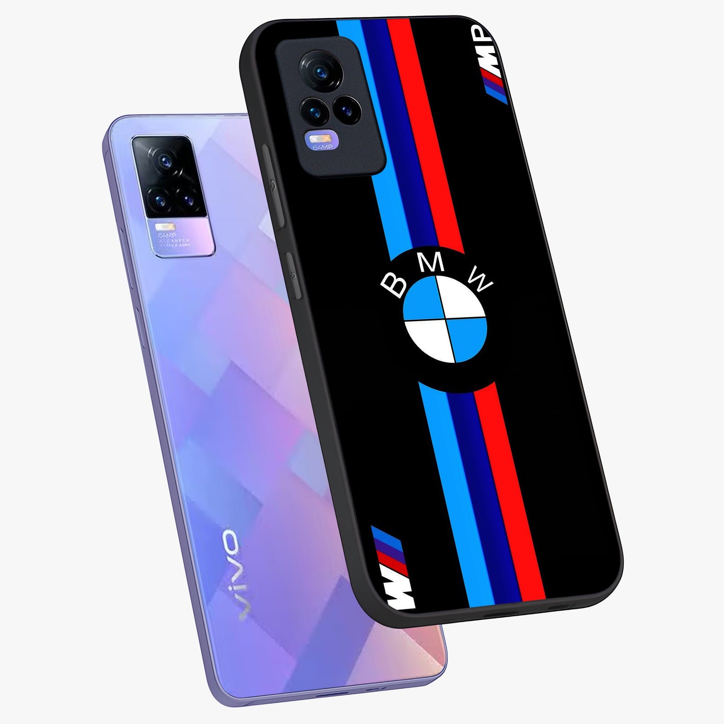 Turbo BMW Beast Glass Case displayed in angled mockup highlighting sleek racing car design with bold automotive aesthetic.