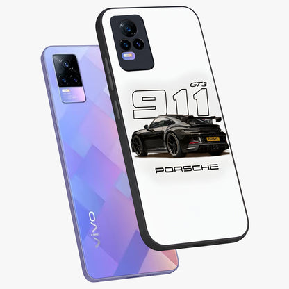 Turbo Legacy Icon Glass Case displayed in angled mockup highlighting dynamic automotive design with performance aesthetic.