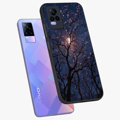 Twilight Sakura Serenade Glass Case displayed in angled mockup highlighting delicate sakura flower design with dreamy aesthetic.
