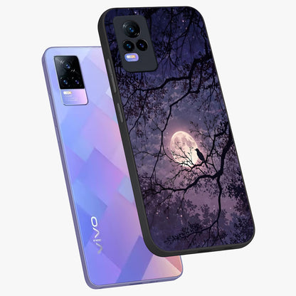 Whispering Moon Silence Glass Case displayed in angled mockup highlighting calm lunar design with dreamy night aesthetic.