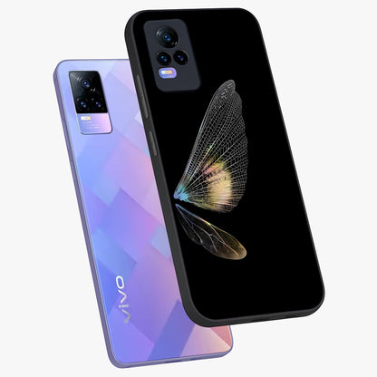 Whispers Of Wings Glass Case displayed in angled mockup highlighting soft feather design with celestial aesthetic style.