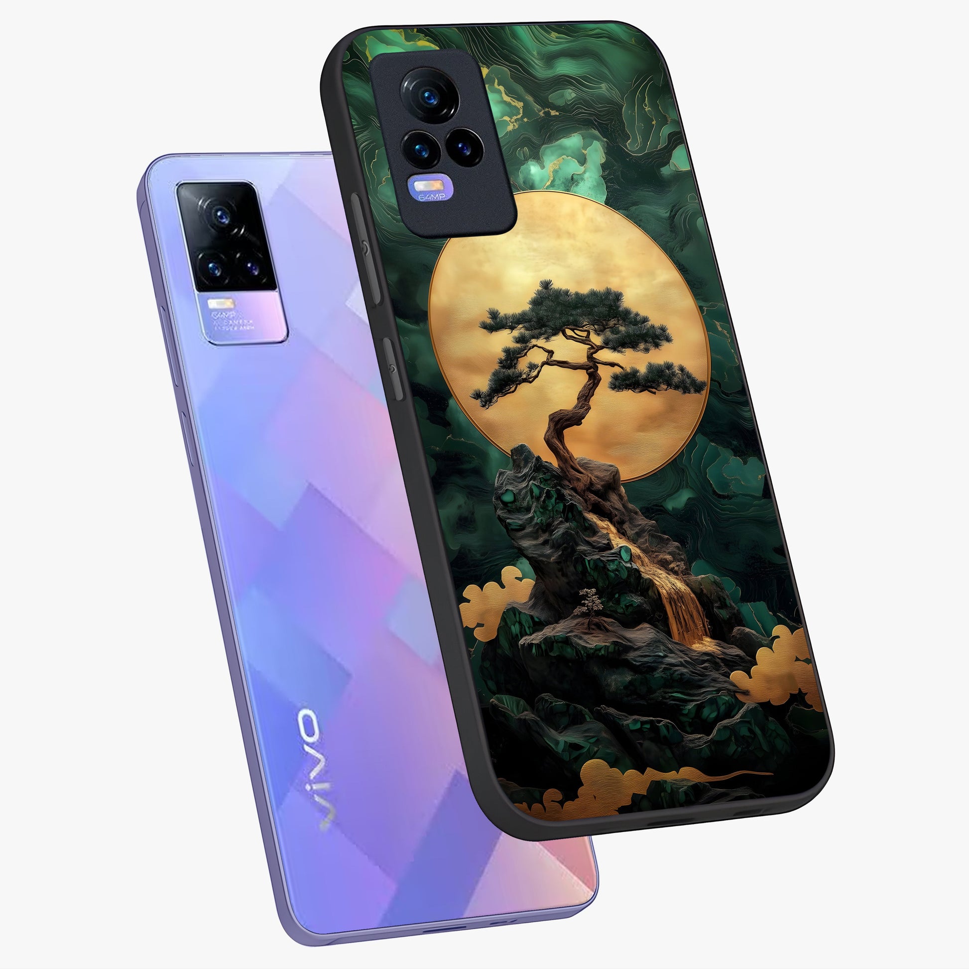 Zen Moon Rise Glass Case displayed in angled mockup highlighting peaceful lunar design with zen aesthetic style.