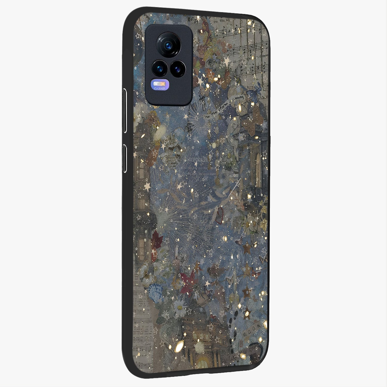 Aesthetic Astrolophia Glass Case upright view showcasing soft aesthetic theme with stylish modern look.