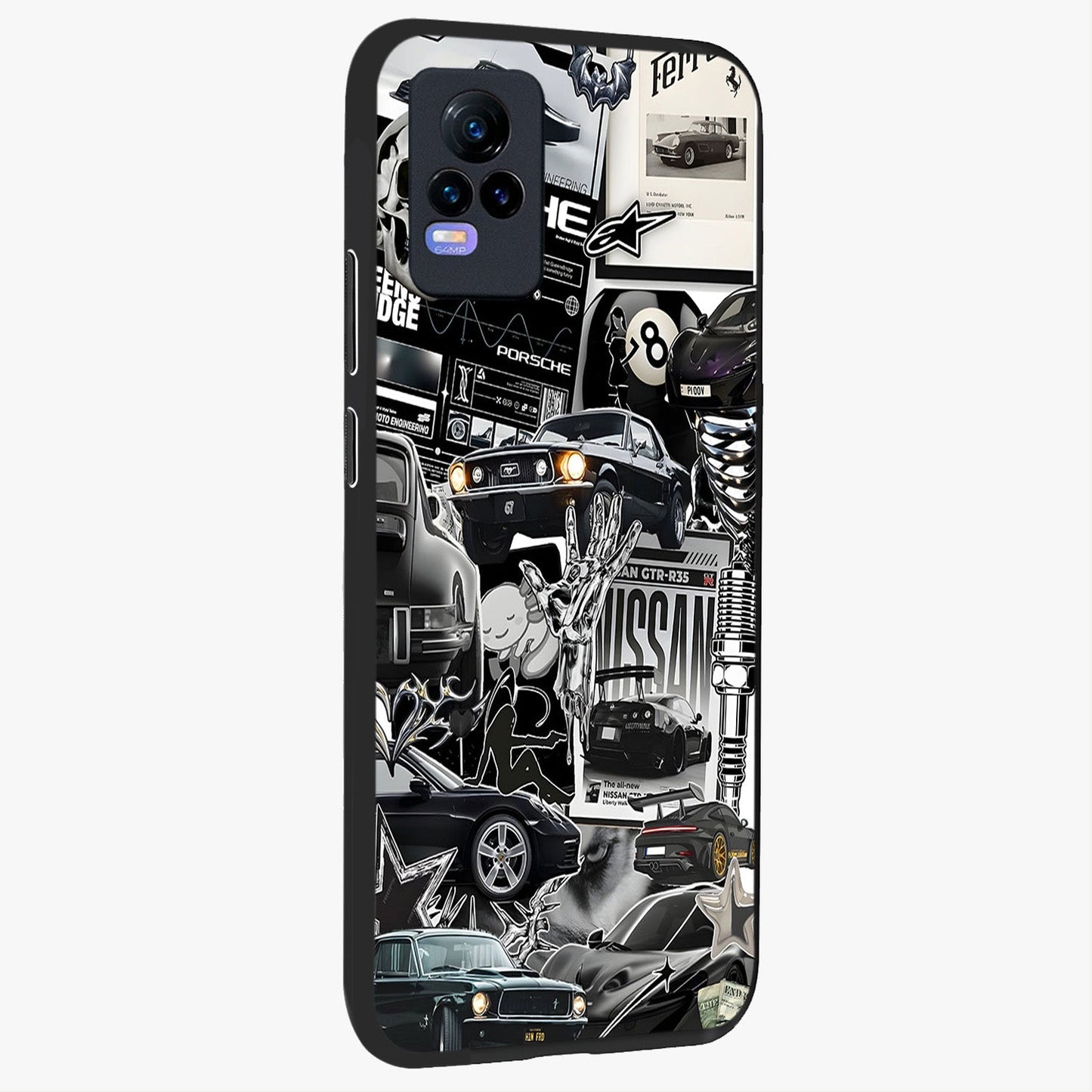 Aesthetic Dark Love Glass Case upright view showcasing dramatic romantic artwork with modern aesthetic style.