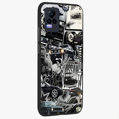 Aesthetic Dark Love Glass Case upright view showcasing dramatic romantic artwork with modern aesthetic style.