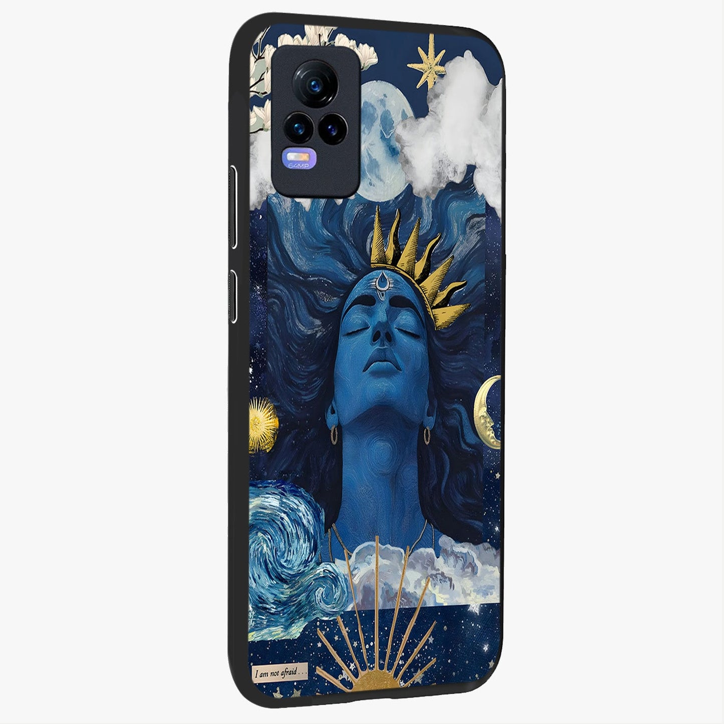 Aesthetic Lord Shiva Glass Case upright view showcasing powerful Lord Shiva artwork with devotional theme.