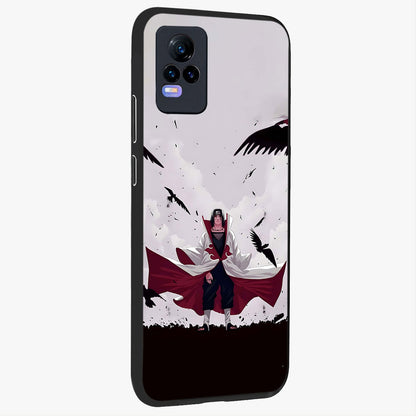 Crimson Crow Ascension Glass Case upright view showcasing dramatic crow artwork with bold gothic theme.