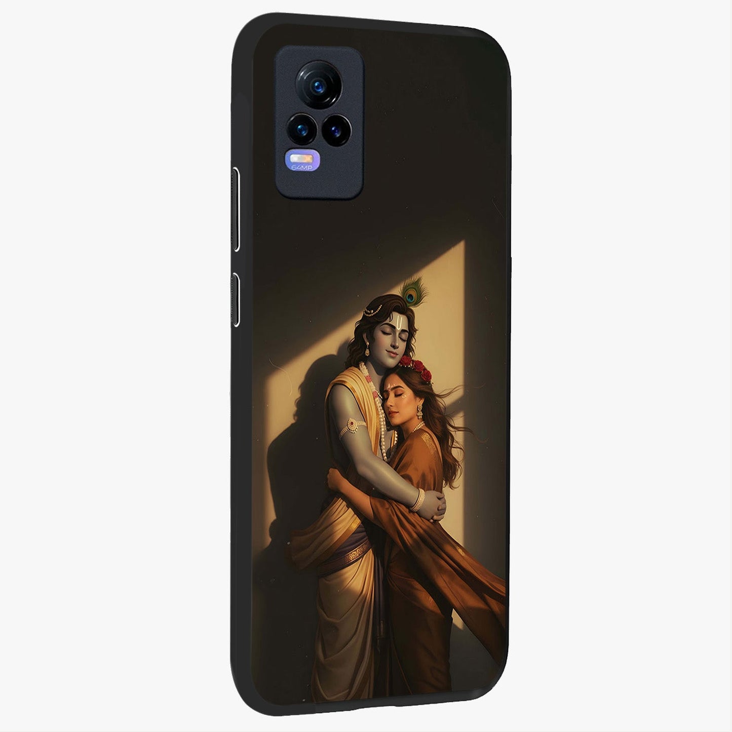 Divine Eternal Love Glass Case upright view showcasing graceful spiritual artwork with eternal love theme.