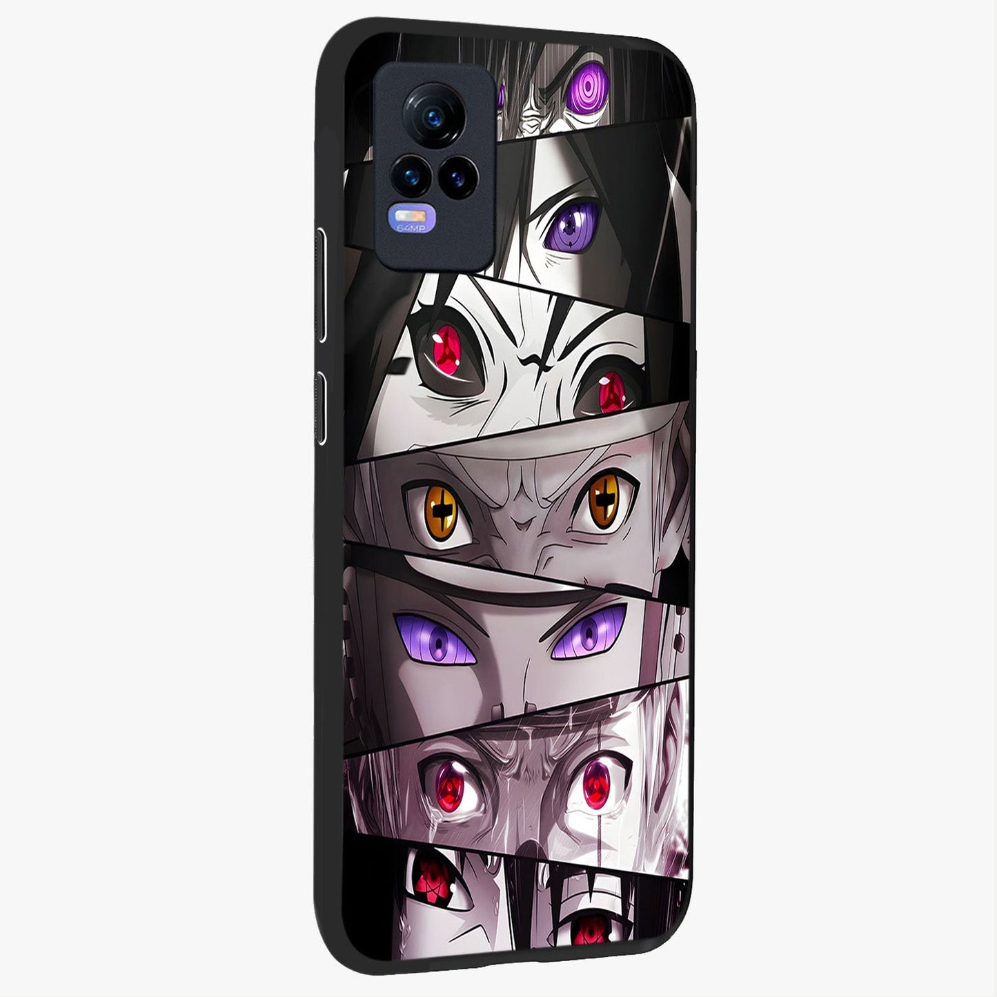Eyes of Destiny Glass Case upright view showcasing symbolic eye artwork with dramatic artistic theme.