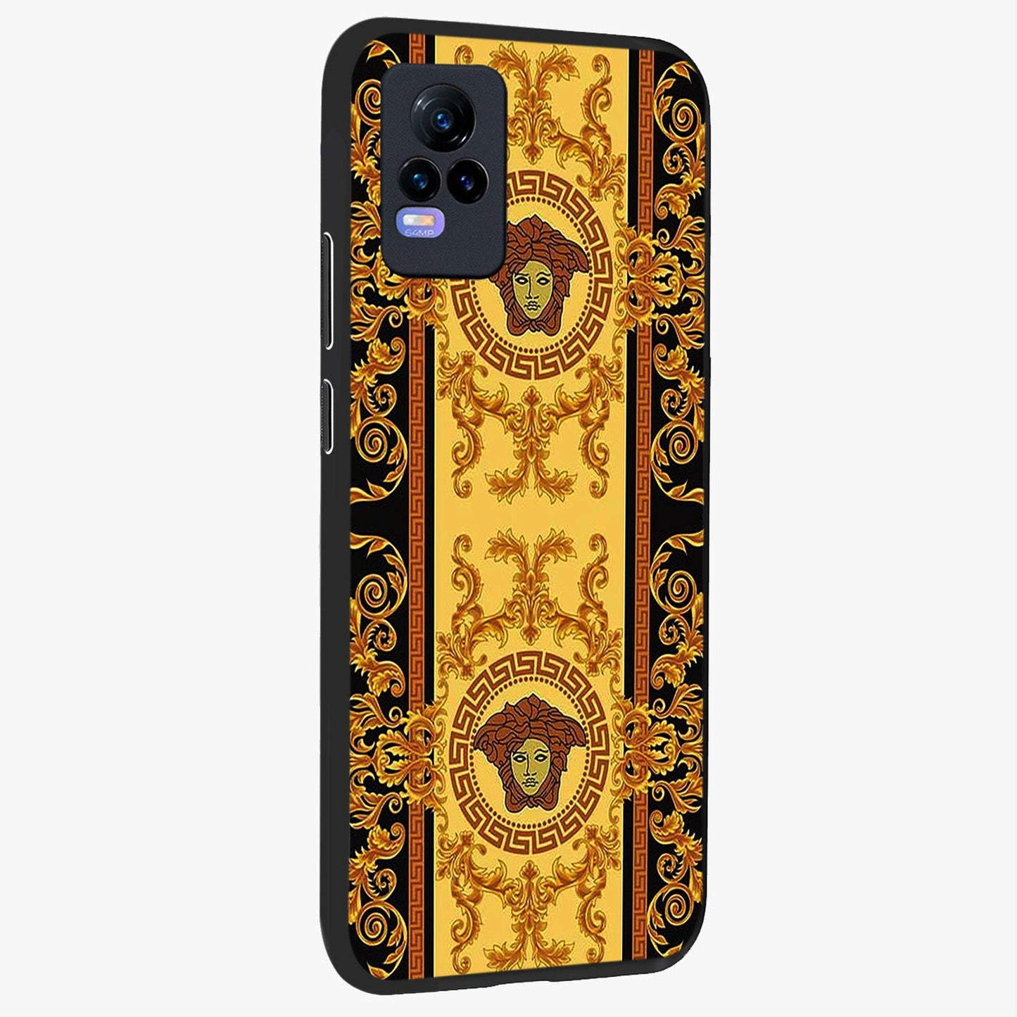 Golden Lotus Glow Glass Case upright view showcasing luminous lotus artwork with peaceful divine theme.