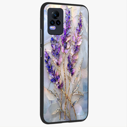 Lavender Dream Glow Glass Case upright view showcasing radiant lavender glow artwork with calming dreamy theme.