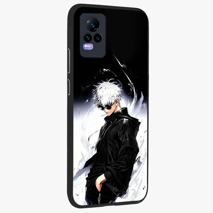 Limitless Shadow King Glass Case upright view showcasing bold shadow warrior artwork with epic fantasy theme.