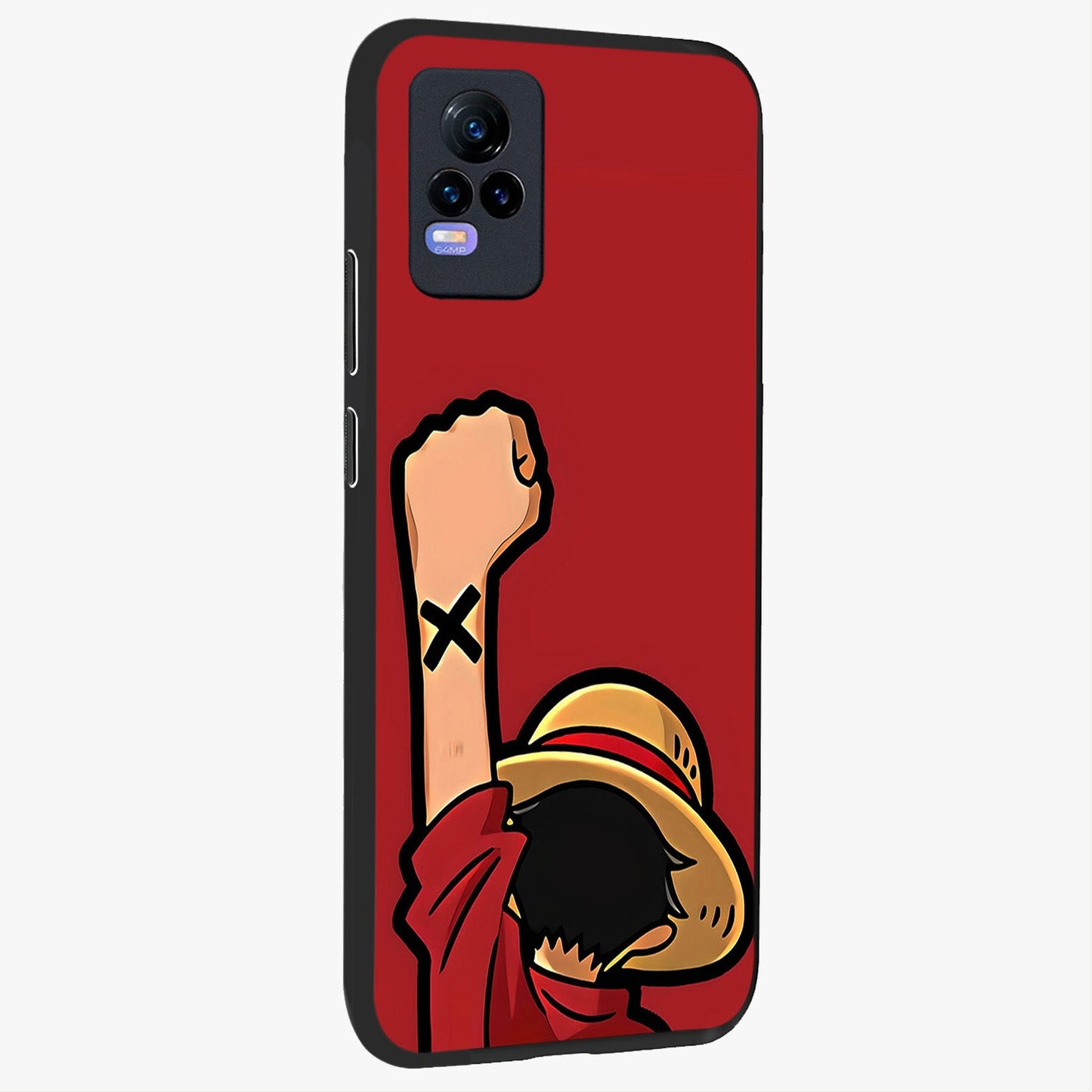 Luffy X Spirit Glass Case upright view showcasing striking anime artwork with adventurous character theme.