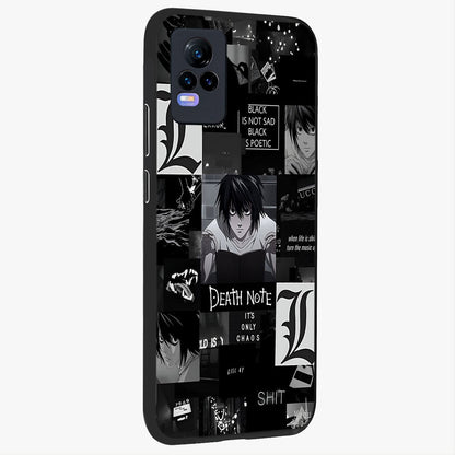 Midnight Chaos Mind Glass Case upright view showcasing expressive abstract artwork with bold dark theme.