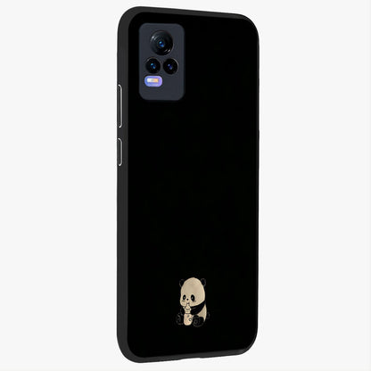 Midnight Panda Love Glass Case upright view showcasing charming panda artwork with playful romantic theme.
