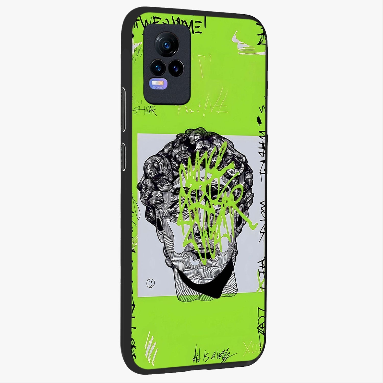 Neo Graffiti Rebellion Glass Case upright view showcasing colorful graffiti artwork with bold modern street style.