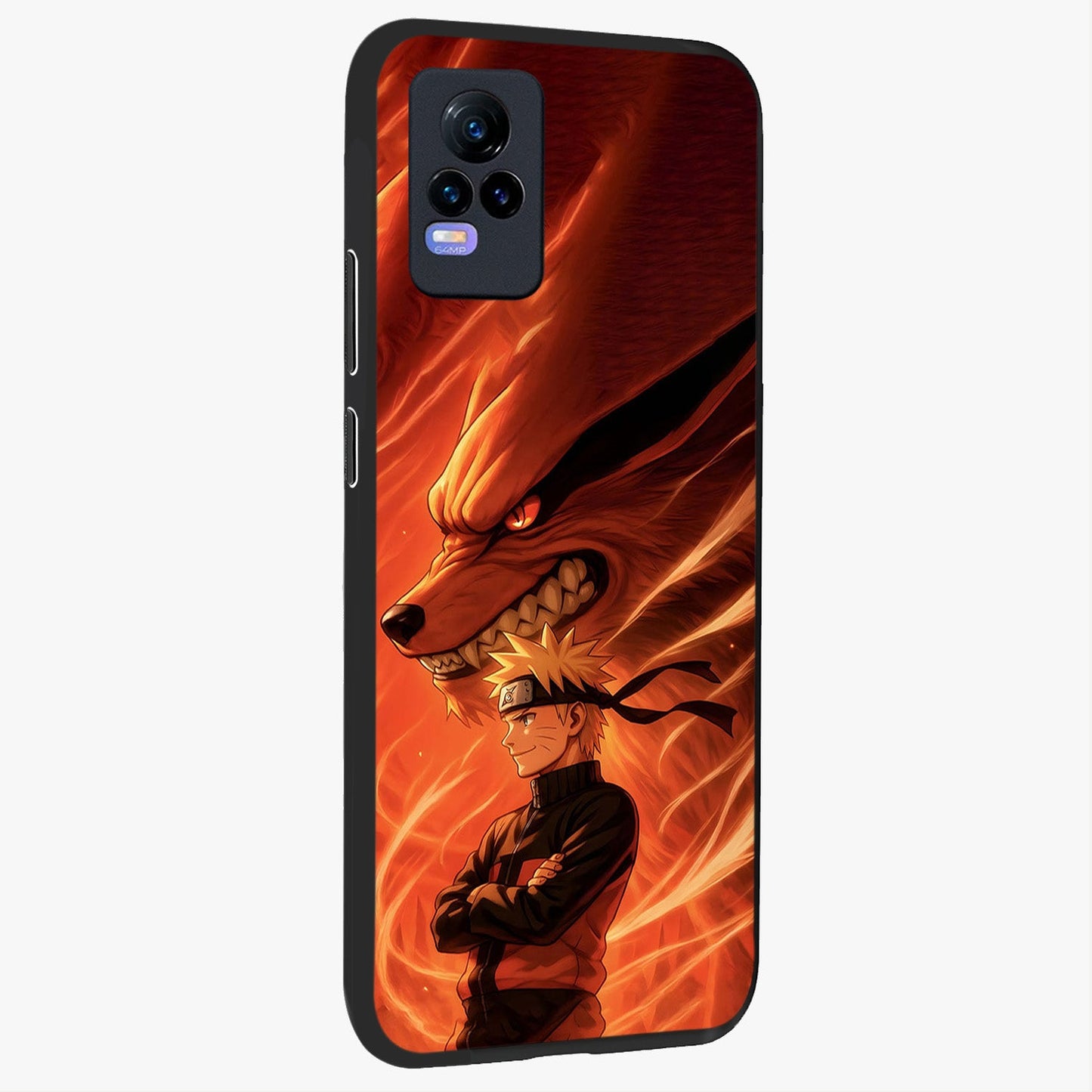 Nine Tails Legacy Glass Case upright view showcasing dramatic nine-tails artwork with intense anime themed design.