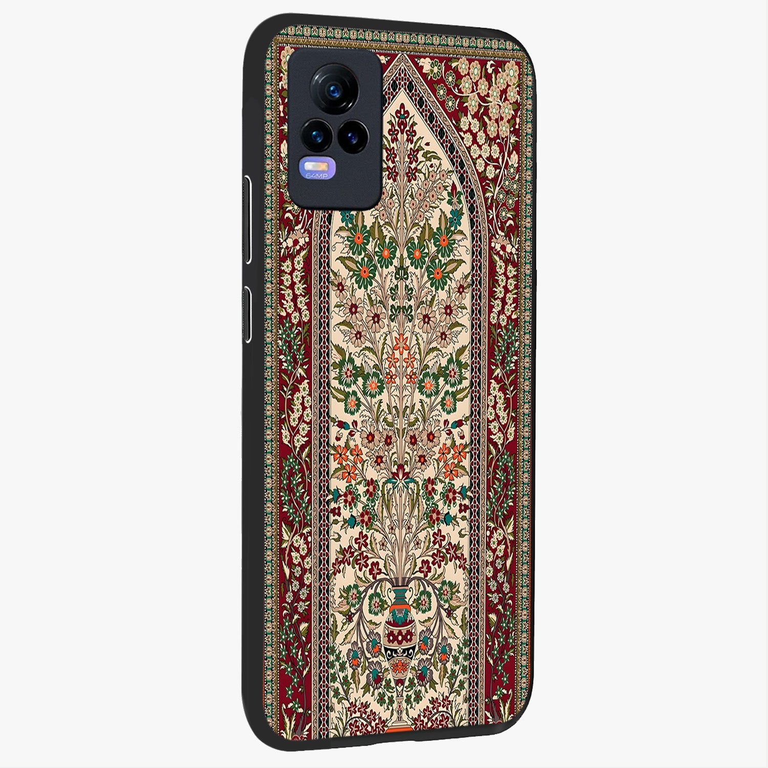 Persian Inspired Glass Case upright view showcasing decorative Persian artwork with rich heritage theme.