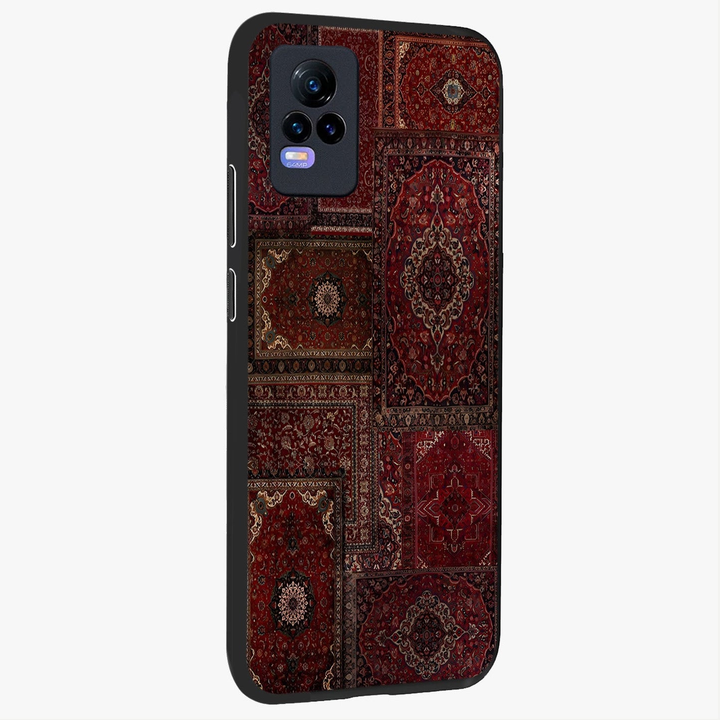 Persian Velvet Tale Glass Case upright view showcasing elegant Persian artwork with classic heritage theme.