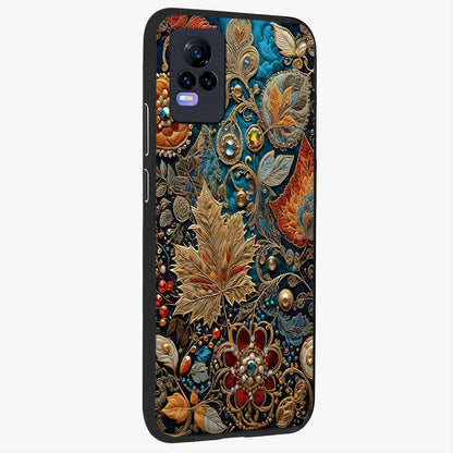 Royal Jewel Garden Glass Case upright view showcasing rich floral artwork with luxurious garden theme.