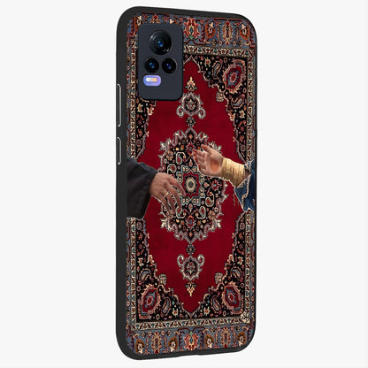 Royal Touch Reach Glass Case upright view showcasing stylish royal inspired artwork with graceful theme.