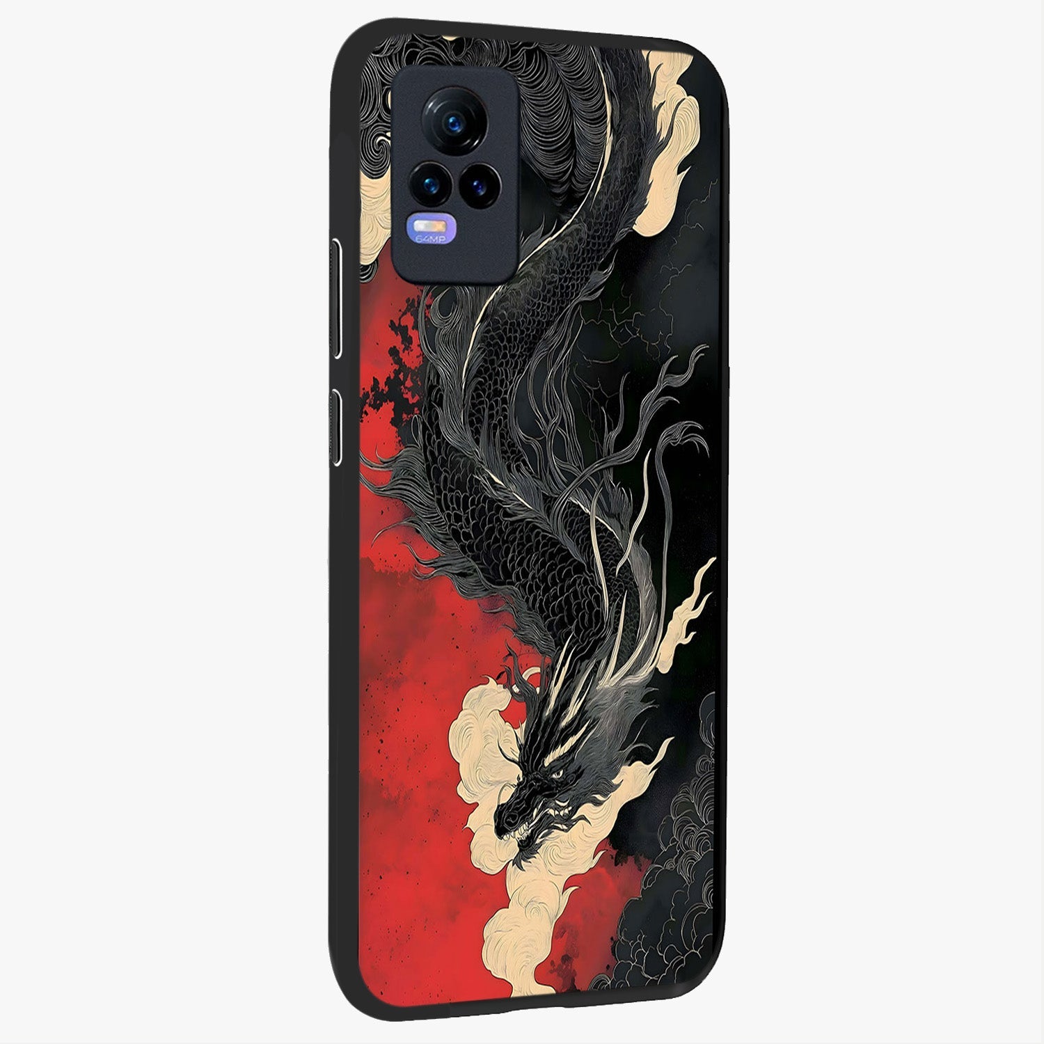 Shadow Dragon Fury Glass Case upright view showcasing intense dragon artwork with dramatic shadow theme.