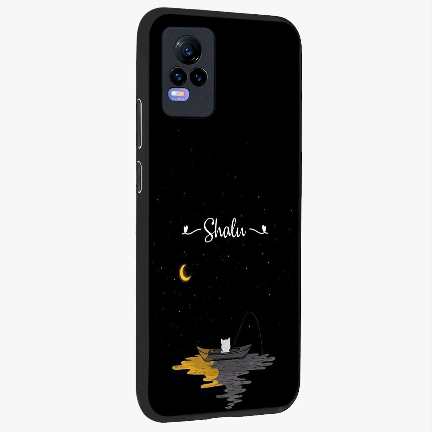 Silent Night Row Glass Case upright view showcasing tranquil night artwork with serene landscape theme.