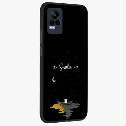 Silent Night Row Glass Case upright view showcasing tranquil night artwork with serene landscape theme.
