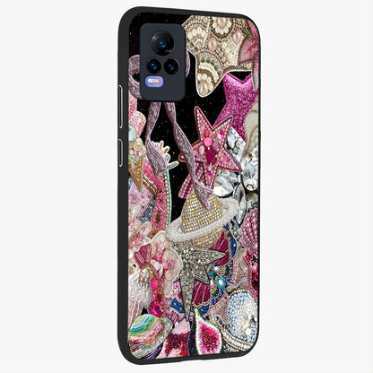 Starlit Jewel Dream Glass Case upright view showcasing radiant star inspired artwork with magical night theme.