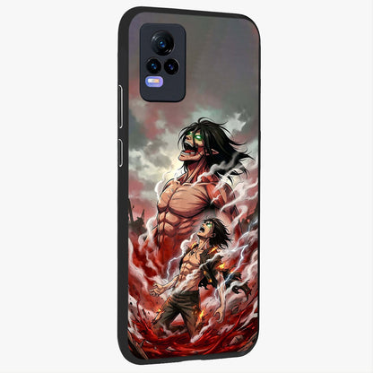Titan Awakening Fury Glass Case upright view showcasing intense titan artwork with epic fantasy theme.