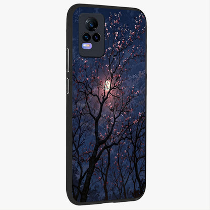 Twilight Sakura Serenade Glass Case upright view showcasing beautiful cherry blossom artwork with serene evening theme.
