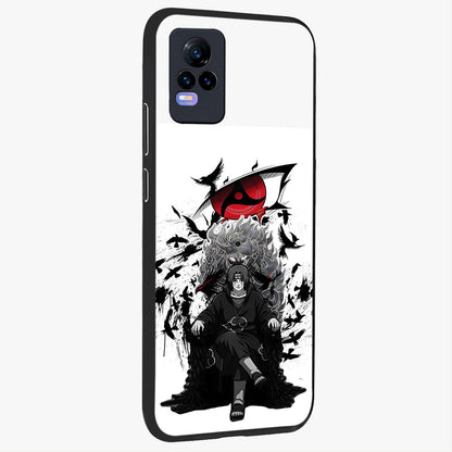 Uchiha Shadow Throne Glass Case upright view showcasing magical underwater galaxy artwork with vibrant cosmic theme.