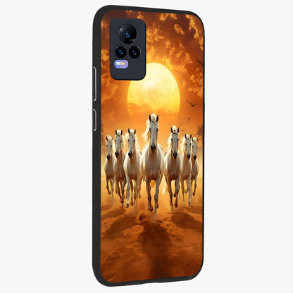 Wild Sunset Majesty Glass Case upright view showcasing dramatic sunset artwork with bold nature theme.