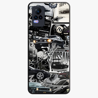 Aesthetic Dark Love Glass Case showing flat back view with dark romantic artwork and glossy glass finish.