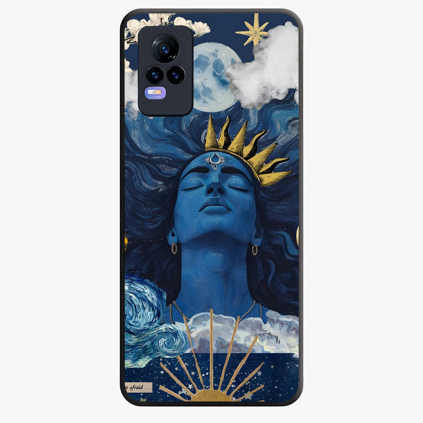 Aesthetic Lord Shiva Glass Case showing flat back view with divine Shiva artwork and glossy glass finish.