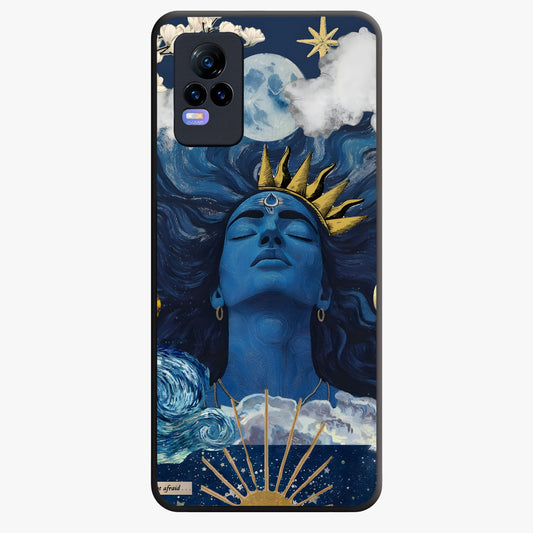 Aesthetic Lord Shiva Glass Case showing flat back view with divine Shiva artwork and glossy glass finish.