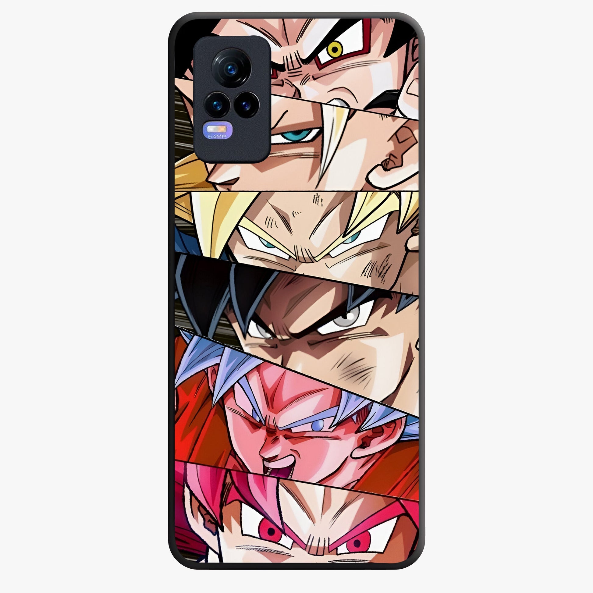 Anime Character Glass Case showing flat back view with vibrant anime artwork and glossy glass finish.