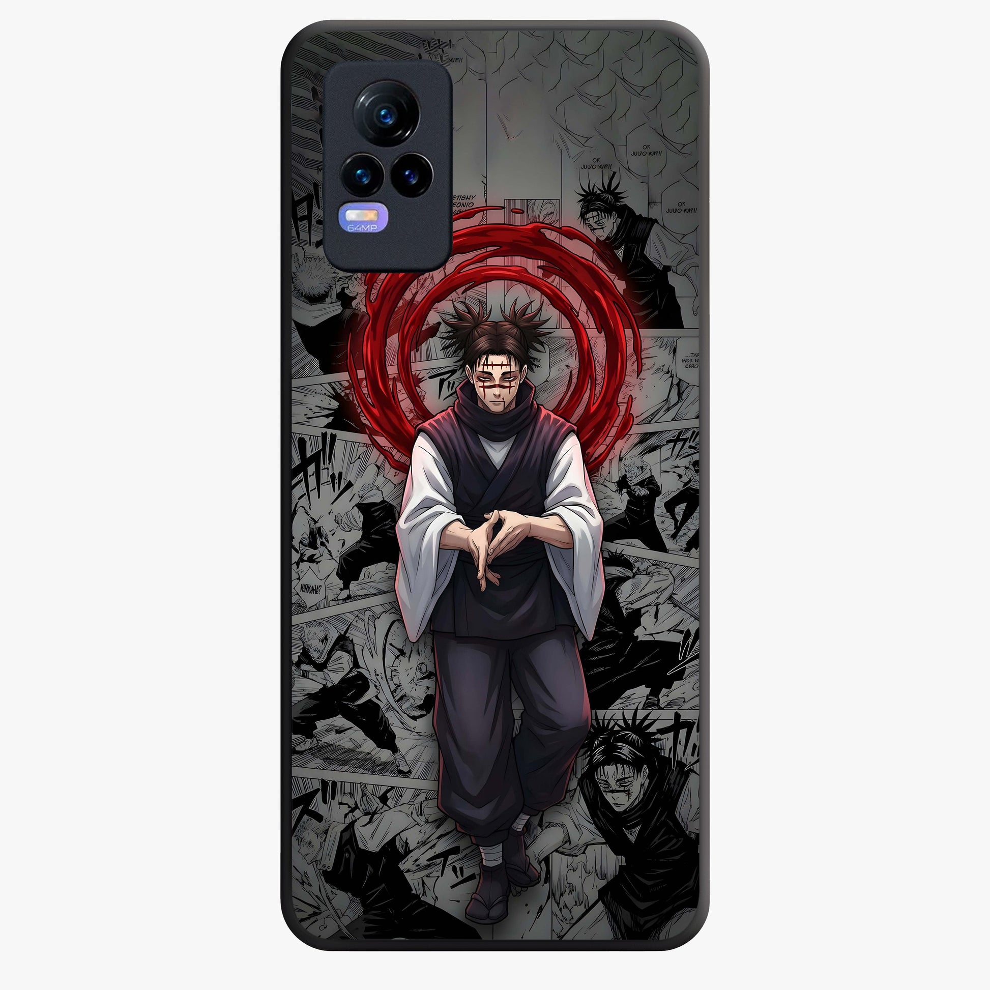 Cursed Ritual Ascension Glass Case showing flat back view with dark ritual themed artwork and glossy glass finish.