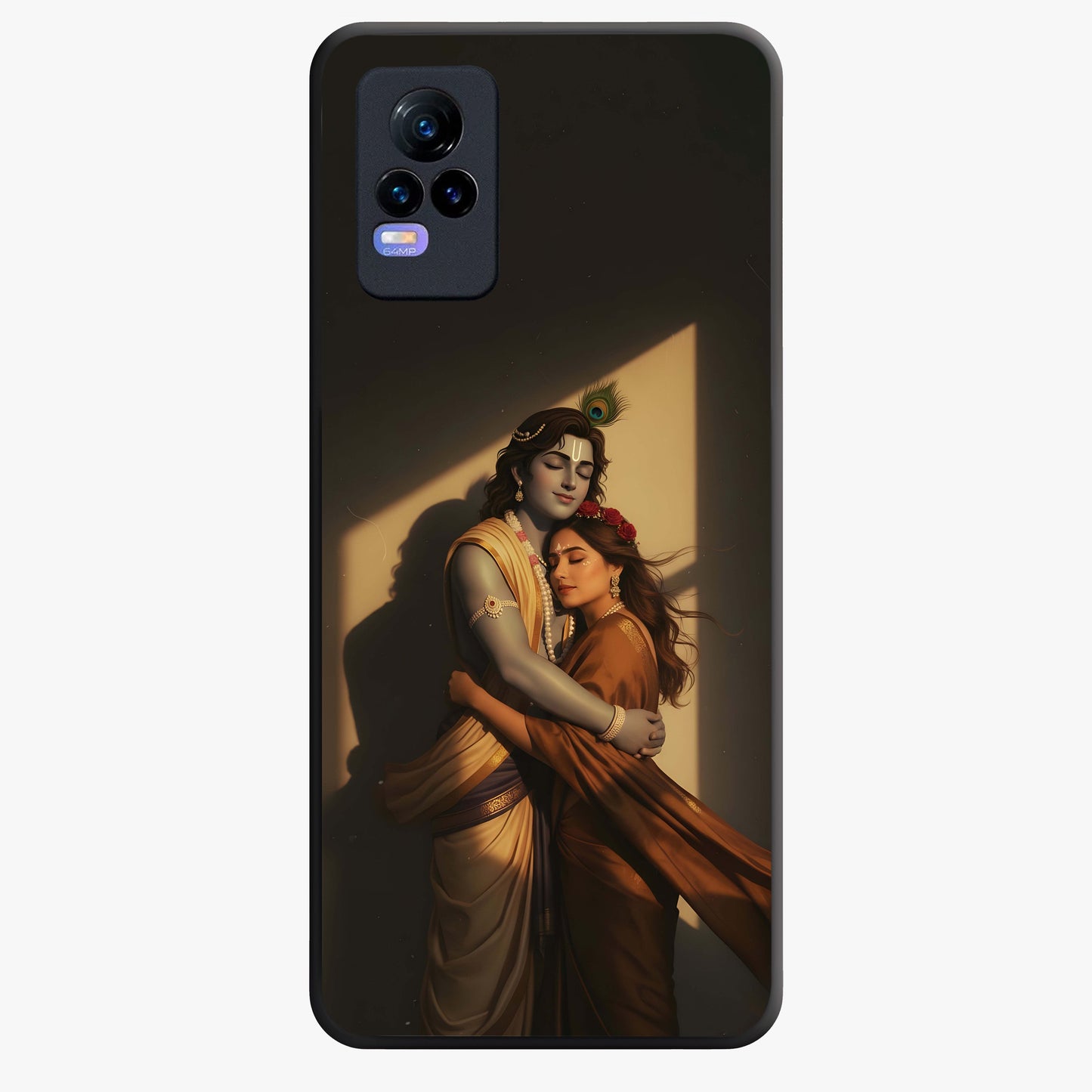 Divine Eternal Love Glass Case showing flat back view with spiritual love themed artwork and glossy glass finish.