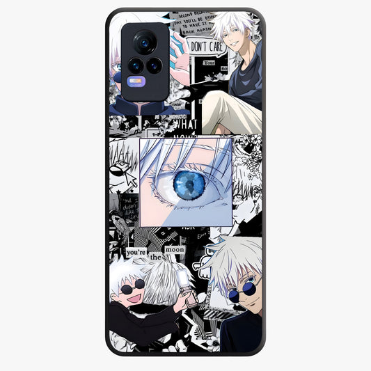 Infinity Sorcerer Chaos Glass Case showing flat back view with mystical sorcerer themed artwork and glossy glass finish.