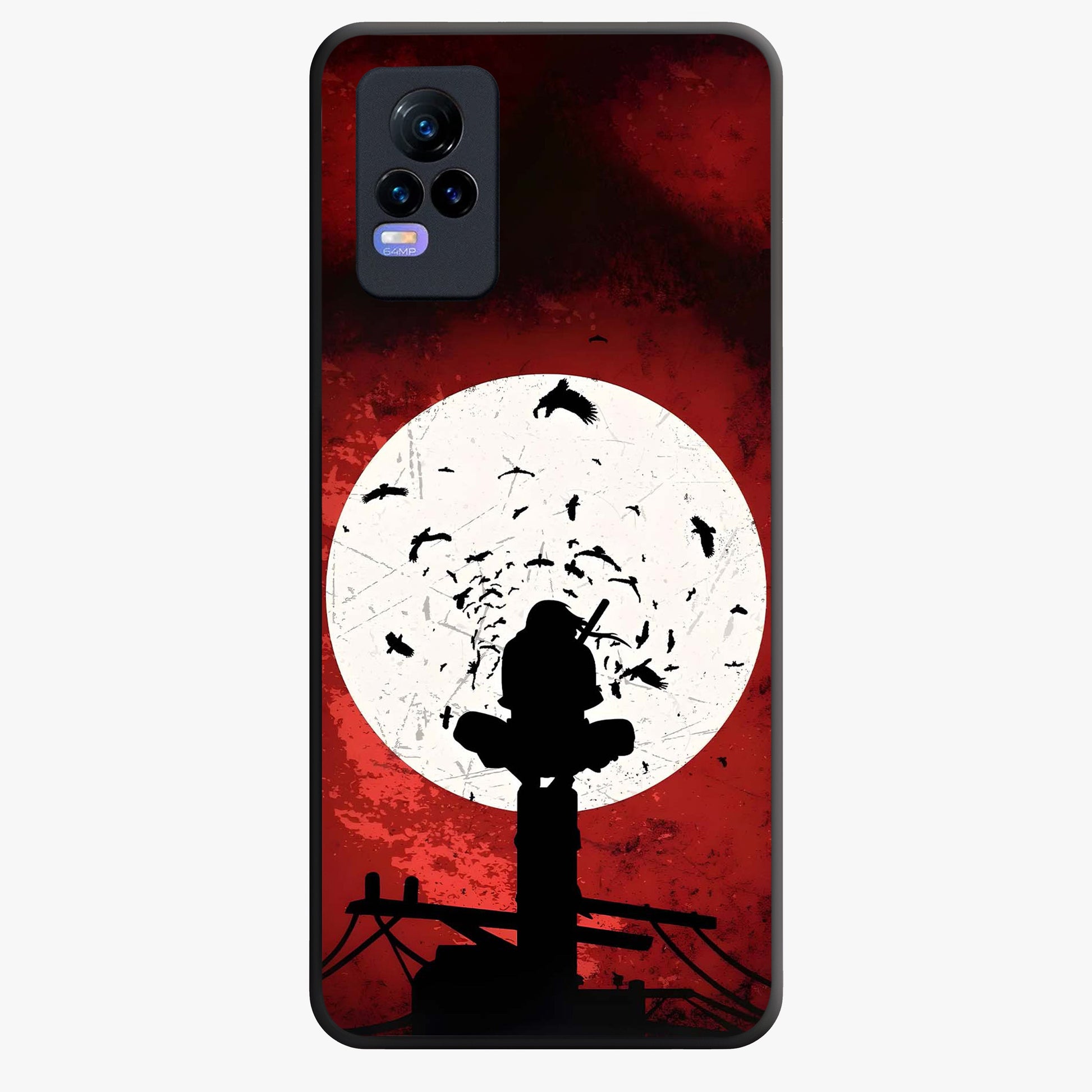 Itachi Limited Edition Naruto Anime Glass Case showing flat back view with iconic anime character artwork and glossy glass finish.