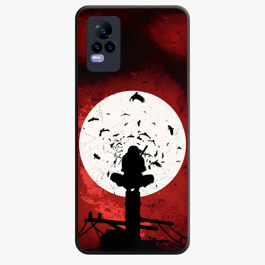 Itachi Limited Edition Naruto Anime Glass Case showing flat back view with iconic anime character artwork and glossy glass finish.
