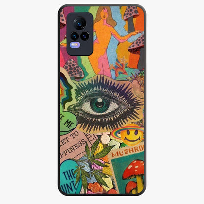 Mystic Eye Wonderland Glass Case showing flat back view with mystical eye themed artwork and glossy glass finish.